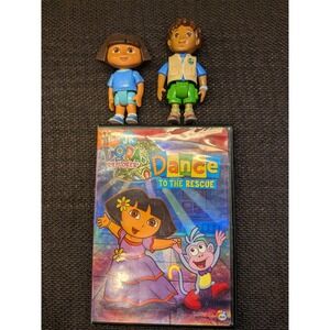 Nick Jr. Dora the Explorer Bundle Dance to the Rescue DVD & Figures Nostalgia